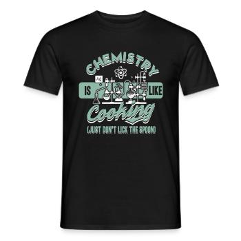 Chemistry Is Like Cooking - Chemie Nerd Geek Gift - Men's T-Shirt - black - Front - AI Model Male 178 light (178cm)