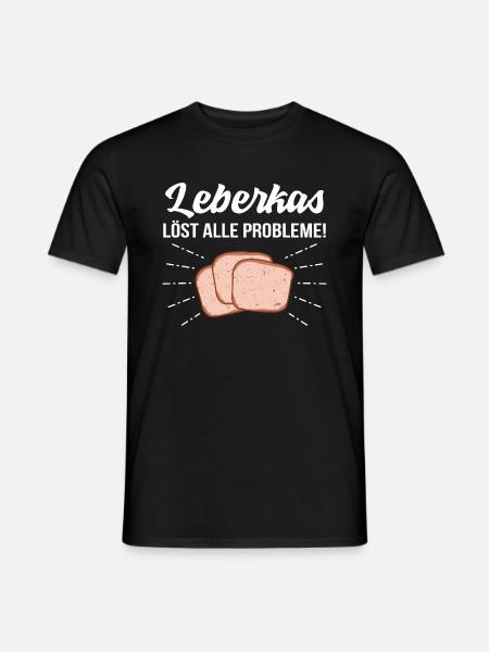 Leberkas löst alle Probleme - Männer T-Shirt - Schwarz