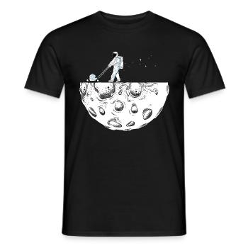 L’astronaute tond la lune Espace - T-shirt homme - noir - Devant - AI Model Male 178 light (178cm)