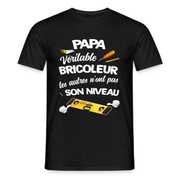 Papa bricoleur humour bricolage - T-shirt homme - noir - Devant - AI Model Male 178 light (178cm)