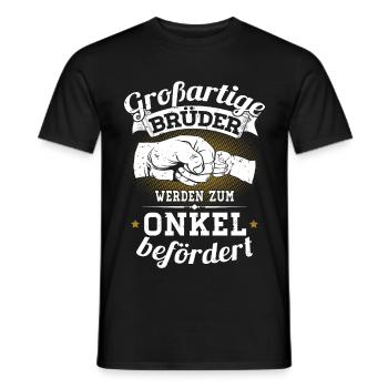 Great brothers are promoted to uncle - Men's T-Shirt - black - Front - AI Model Male 178 light (178cm)