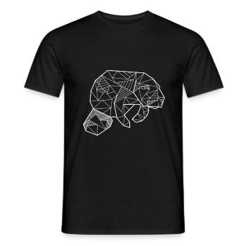 Sea cow polygon - Men's T-Shirt - black - Front - AI Model Male 178 light (178cm)