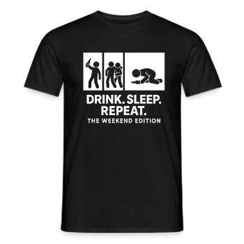 Fun drink. Sleep. Repeat. Design - Men's T-Shirt - black - Front - AI Model Male 178 light (178cm)
