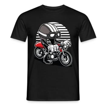 Caferacer Helm - Männer T-Shirt - Schwarz - Vorne - AI Model Male 178 light (178cm)