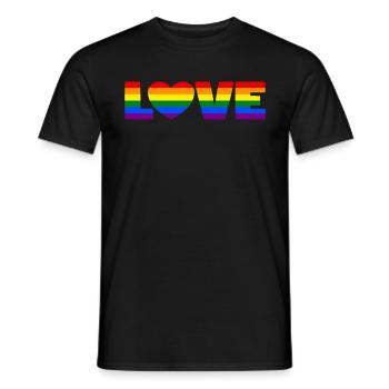 Fierté Arc-en-ciel Amour Coeur LGBT LGBTQ CSD Cadeau - T-shirt homme - noir - Devant - AI Model Male 178 light (178cm)