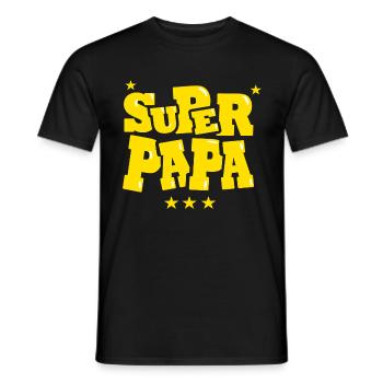 Superdad Super Dad Gestickter Schriftzug - Männer T-Shirt - Schwarz - Vorne - AI Model Male 178 light (178cm)