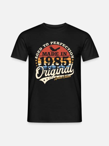 1985 Jahrgang Vintage Geburtstag Retro Geschenk - Männer T-Shirt - Schwarz