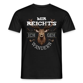Mir reichts ich geh wandern Hirsch Berge Geschenk - Männer T-Shirt - Schwarz - Vorne - AI Model Male 178 light (178cm)