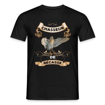 Chasseur spécialiste de Bécasse - T-shirt homme - noir - Devant - AI Model Male 178 light (178cm)