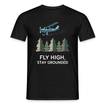 Fly High, Stay Grounded - Adventurous Design - Men's T-Shirt - black - Front - AI Model Male 178 light (178cm)