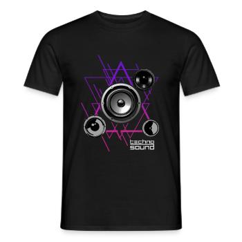 Cadeau de haut-parleur Electro Sound Techno House - T-shirt homme - noir - Devant - AI Model Male 178 light (178cm)