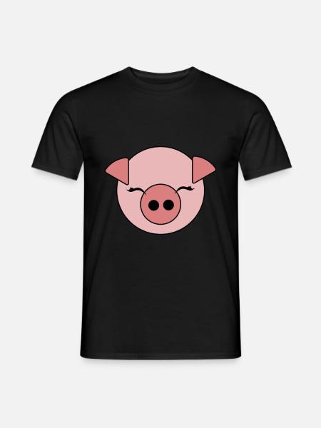 Porc cochon porcelets de poulet Pig Drôles de photos - T-shirt homme - noir