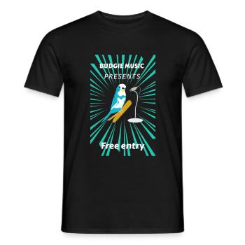 Vogel, Wellensittich gibt ein Konzert - Männer T-Shirt - Schwarz - Vorne - AI Model Male 178 light (178cm)