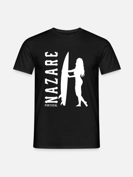 Nazare Surfer Girl Portugal - T-shirt homme - noir