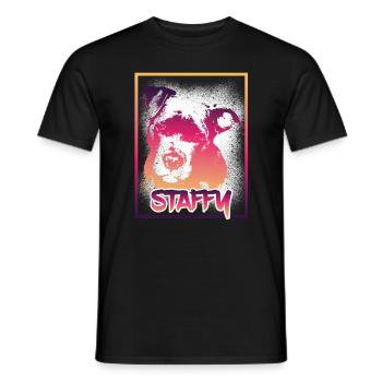 Staffordshire Bull Terrier Staffy - Men's T-Shirt - black - Front - AI Model Male 178 light (178cm)