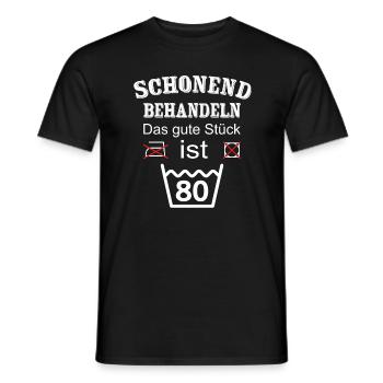 Schonend Behandeln Geschenk zum 80. Geburtstag - Männer T-Shirt - Schwarz - Vorne - AI Model Male 178 light (178cm)