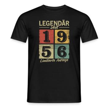 Legendär seit 1956 - Geburtsjahr 1956 vintage - Männer T-Shirt - Schwarz - Vorne - AI Model Male 178 light (178cm)