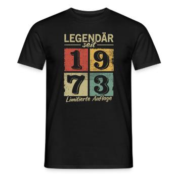 Legendär seit 1973 - Geburtsjahr 1973 vintage - Männer T-Shirt - Schwarz - Vorne - AI Model Male 178 light (178cm)