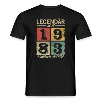 Legendär seit 1983 - Geburtsjahr 1983 vintage - Männer T-Shirt - Schwarz - Vorne - AI Model Male 178 light (178cm)