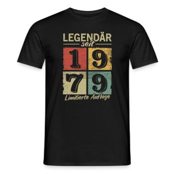 Legendär seit 1979 - Geburtsjahr 1979 vintage - Männer T-Shirt - Schwarz - Vorne - AI Model Male 178 light (178cm)