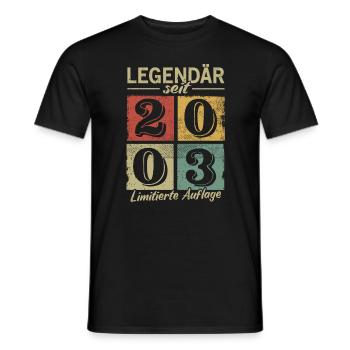 Legendär seit 2003 - Geburtsjahr 2003 vintage - Männer T-Shirt - Schwarz - Vorne - AI Model Male 178 light (178cm)