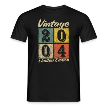 Légende depuis 2004 - année de naissance 2004 vintage - T-shirt homme - noir - Devant - AI Model Male 178 light (178cm)