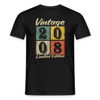 Legendary since 2008 - year of birth 2008 vintage - Men's T-Shirt - black - Front - AI Model Male 178 light (178cm)