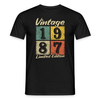 Légende depuis 1987 - année de naissance 1987 vintage - T-shirt homme - noir - Devant - AI Model Male 178 light (178cm)