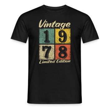 Legendary since 1978 - year of birth 1978 vintage - Men's T-Shirt - black - Front - AI Model Male 178 light (178cm)