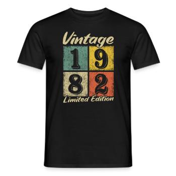 Légende depuis 1982 - année de naissance 1982 vintage - T-shirt homme - noir - Devant - AI Model Male 178 light (178cm)