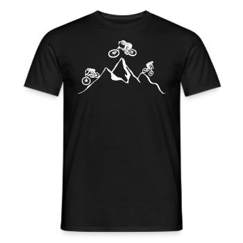 mtb mountain bike downhill biker bike gift - Men's T-Shirt - black - Front - AI Model Male 178 light (178cm)