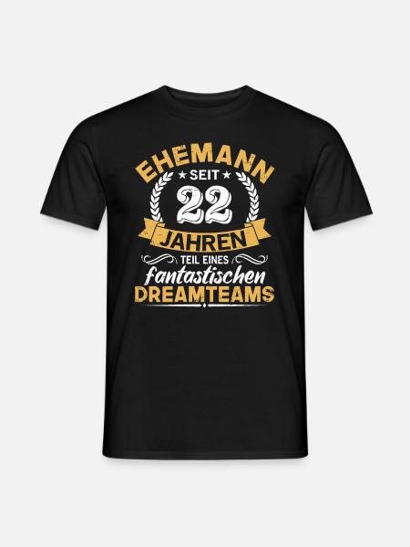22. Hochzeitstag Ehemann seit 22 Jahren Geschenk - Männer T-Shirt - Schwarz