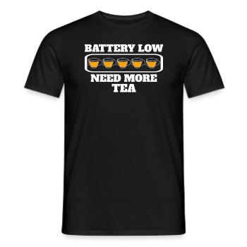Funny Breakfast Tea Saying - Men's T-Shirt - black - Front - AI Model Male 178 light (178cm)