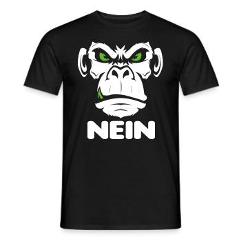 Nope Nö Nein Affe Monkey Jetzt nicht Hau Ab Weg - Männer T-Shirt - Schwarz - Vorne - AI Model Male 178 light (178cm)