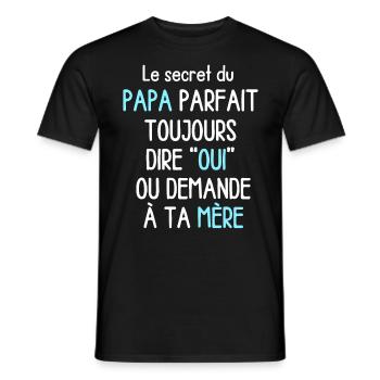 Le secret du papa parfait - T-shirt homme - noir - Devant - AI Model Male 178 light (178cm)