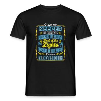 PROFESSIONNEL T-SHIRT ELECTRICIEN - T-shirt homme - noir - Devant - AI Model Male 178 light (178cm)