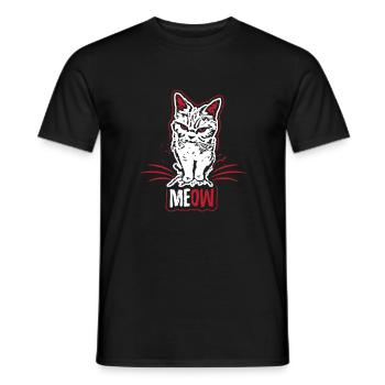 Cat evil angry cats Miau cat holder gift - Men's T-Shirt - black - Front - AI Model Male 178 light (178cm)