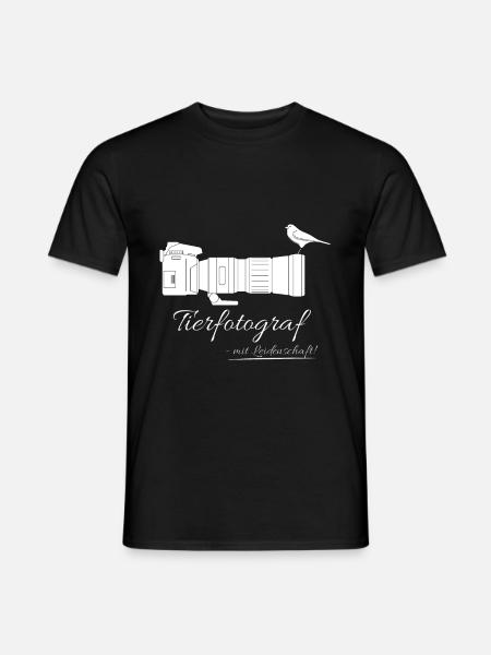 Tierfotograf mit Leidenschaft - Kamera mit Vogel - Männer T-Shirt - Schwarz