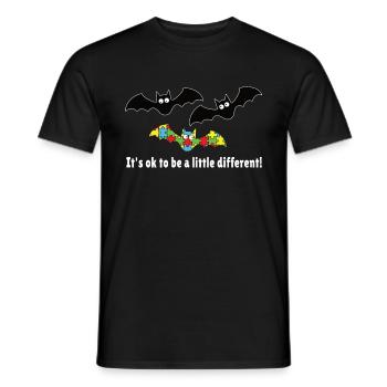 Son ok pour être un peu différent bat autisme - T-shirt homme - noir - Devant - AI Model Male 178 light (178cm)