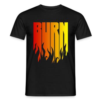 BURN - the black flame is burning - Men's T-Shirt - black - Front - AI Model Male 178 light (178cm)