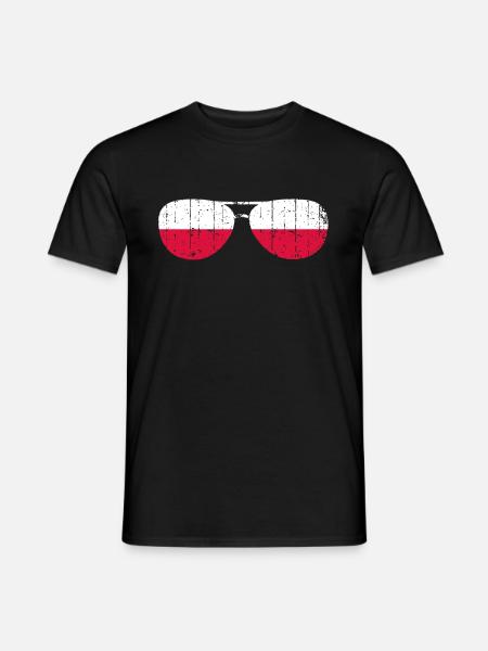 Pologne pôle drapeau polonais - T-shirt homme - noir