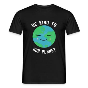Soyez gentil avec notre planète en disant que le climat de l'amour de la terre - T-shirt homme - noir - Devant - AI Model Male 178 light (178cm)