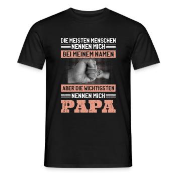 Die Wichtigen Menschen Nennen Mich Papa Vater - Männer T-Shirt - Schwarz - Vorne - AI Model Male 178 light (178cm)