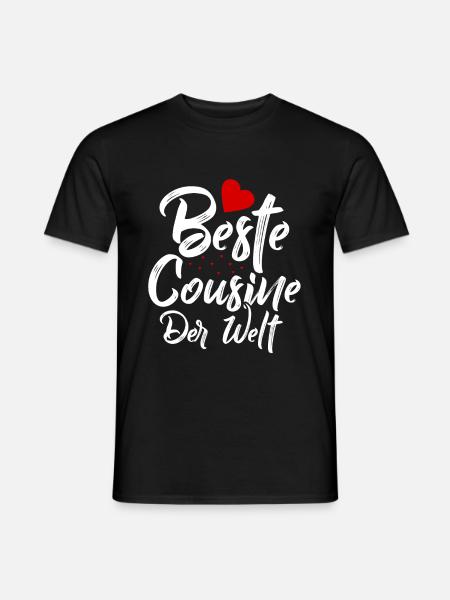 Cousine Herz Liebe Welt Spruch Geschenkidee - Männer T-Shirt - Schwarz