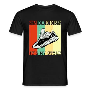 Sneaker - Men's T-Shirt - black - Front - AI Model Male 178 light (178cm)