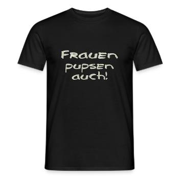 Frauen pupsen auch - Männer T-Shirt - Schwarz - Vorne - AI Model Male 178 light (178cm)