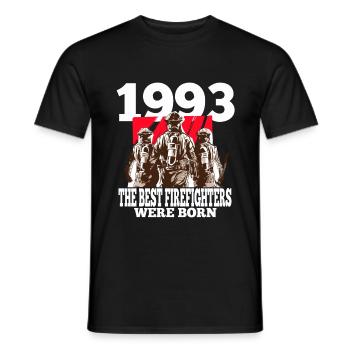 Feuerwehrmann Geschenk 1993 Geburtstag Feuerwehr - Männer T-Shirt - Schwarz - Vorne - AI Model Male 178 light (178cm)