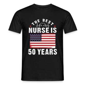 Infirmière 50e anniversaire Infirmière 50 ans - T-shirt homme - noir - Devant - AI Model Male 178 light (178cm)