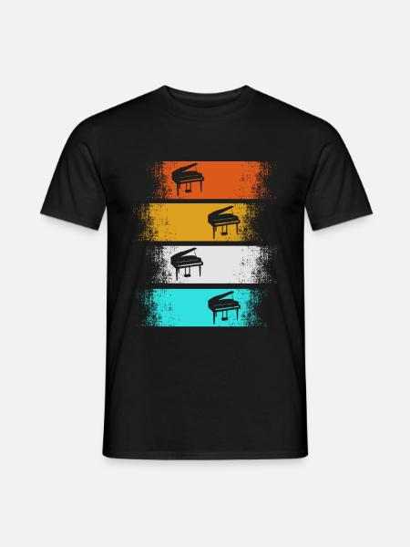 Piano piano pianiste vintage piano joueur - T-shirt homme - noir