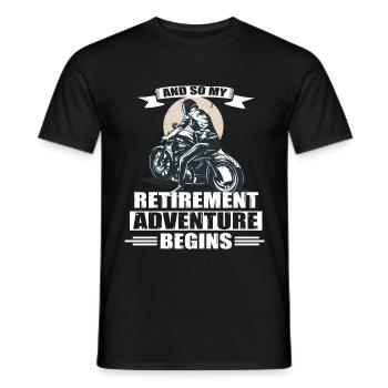 Motorradfahrer Rentner Ruhestand Biker Geschenk - Männer T-Shirt - Schwarz - Vorne - AI Model Male 178 light (178cm)